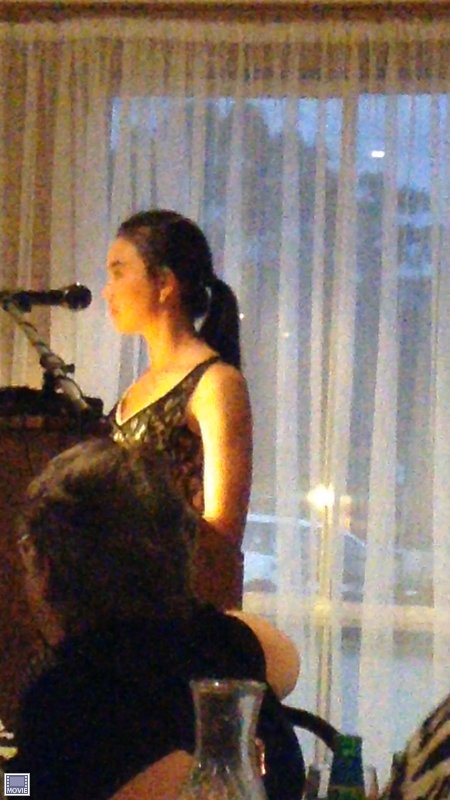 My daughter's at the speech competition